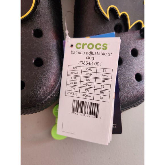 New Crocs Batman Adjustable SR Clog US- M7/W9 Unisex Black - Picture 5 of 10